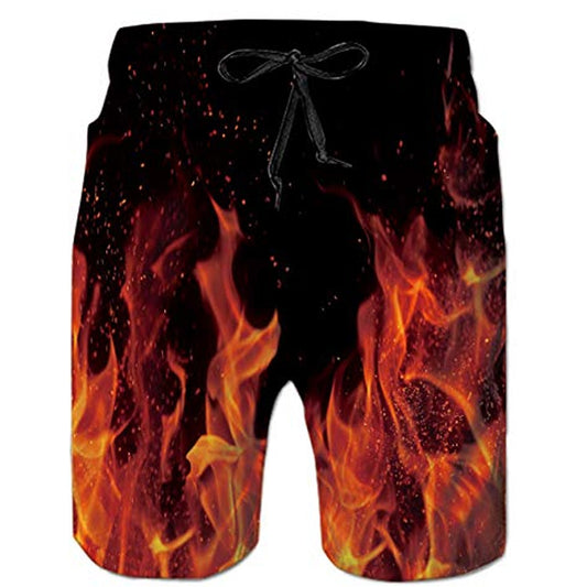Flame Burning Funny Swim Trunks