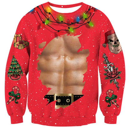 Muscle Red Ugly Christmas Sweater