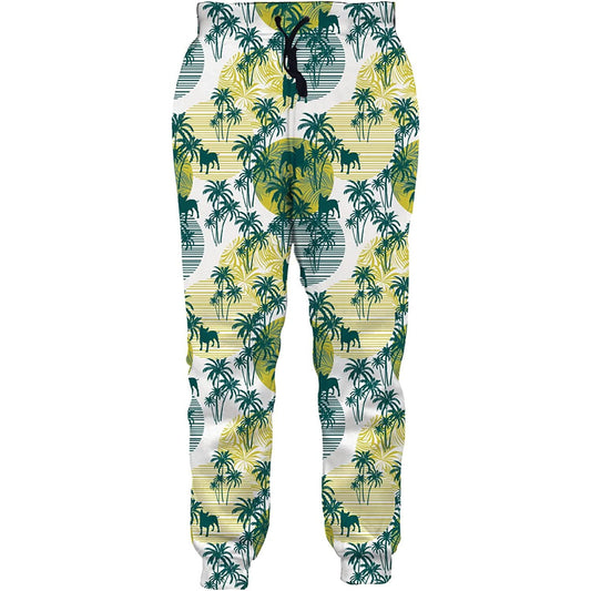 Palm Tree Dog Funny Joggers