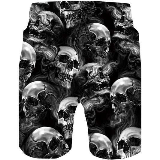 Smoke Skull Funny Swim Trunks