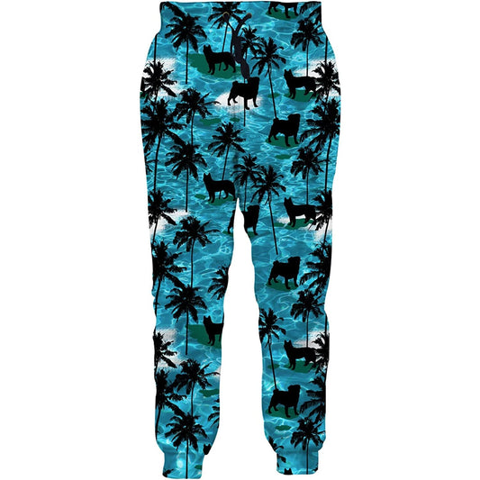 Palm Tree Dog Funny Joggers