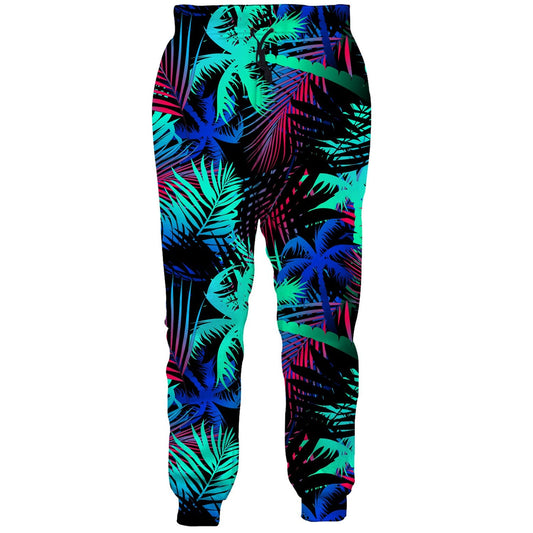 Coconut Tree Bright Green Funny Sweatpants