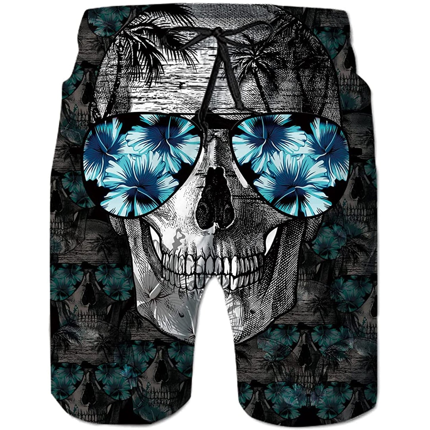 Sunglasses Skull Funny Swim Trunks