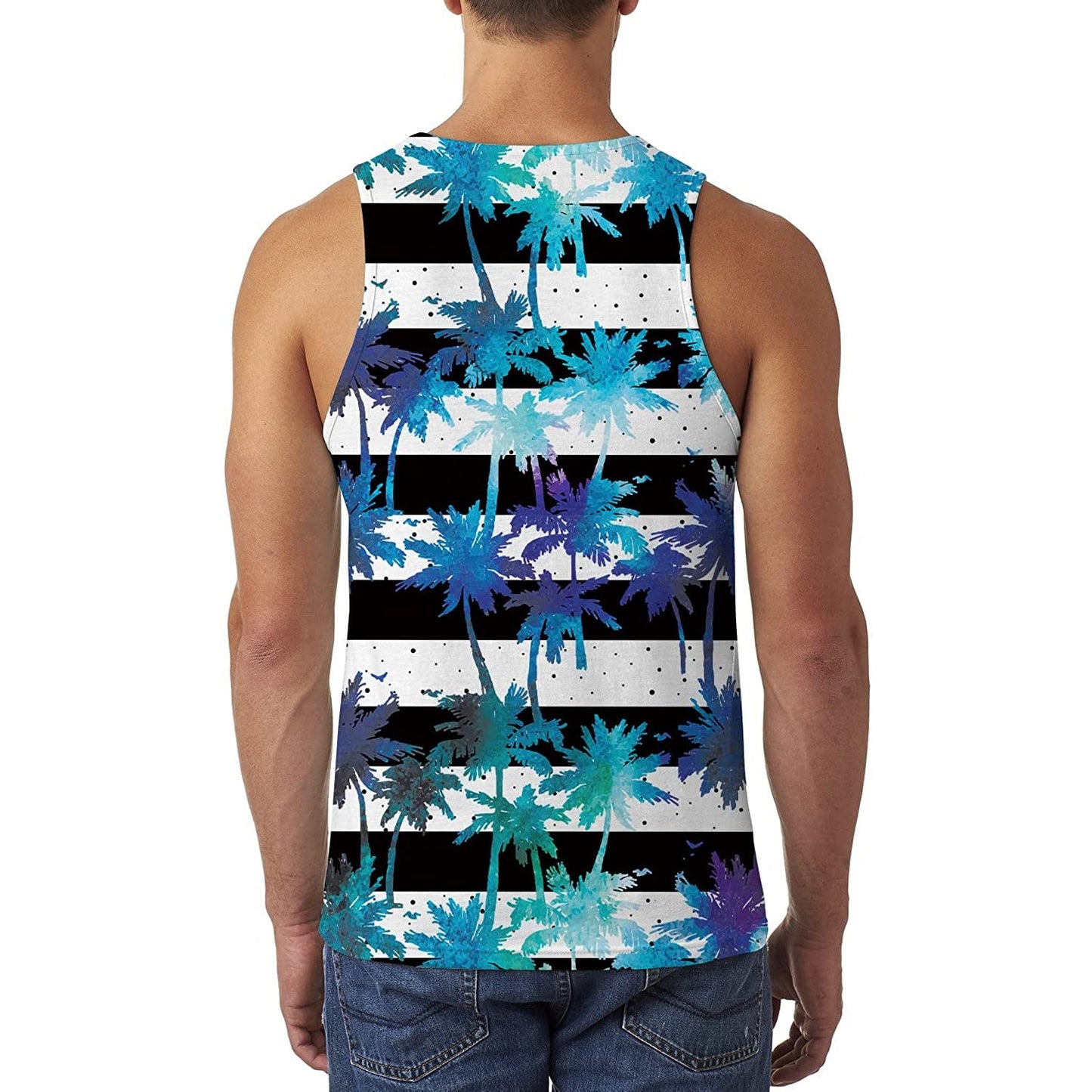 Blue Palm Tree Funny Tank Top