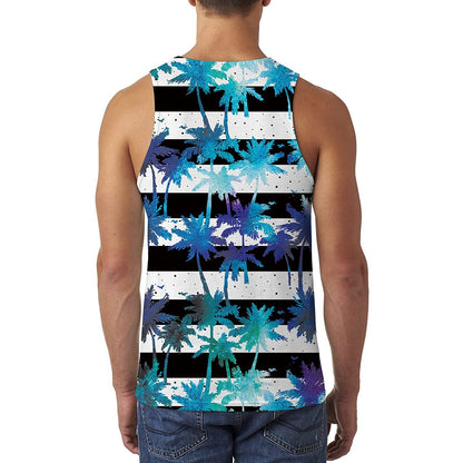 Blue Palm Tree Funny Tank Top