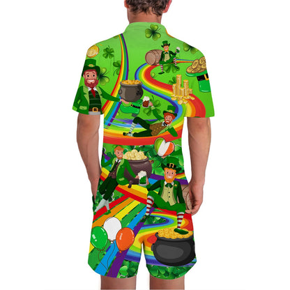 Rainbow St Patrick's Day Funny Male Romper
