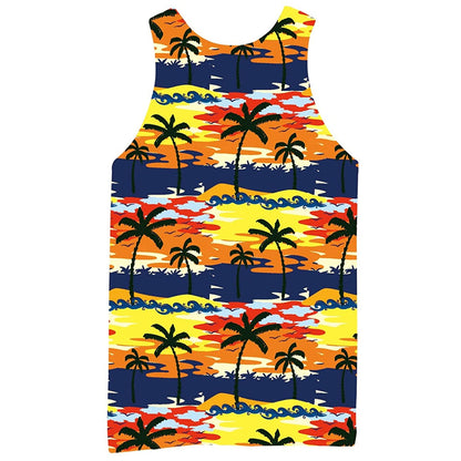 Yellow Coconut Tree Funny Tank Top