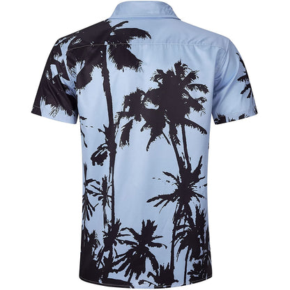 Light Blue Palm Tree Funny Hawaiian Shirt