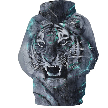 Grey Tiger Funny Hoodie