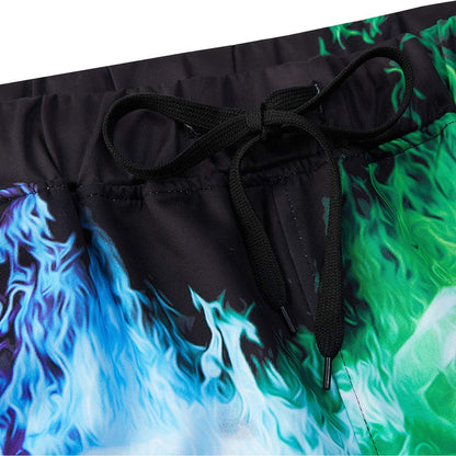 Green Fire Skull Funny Sweatpants