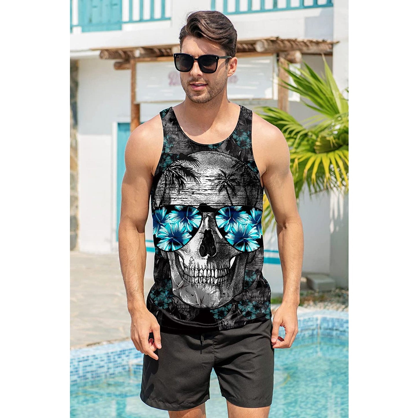Sunglasses Skull Funny Tank Top