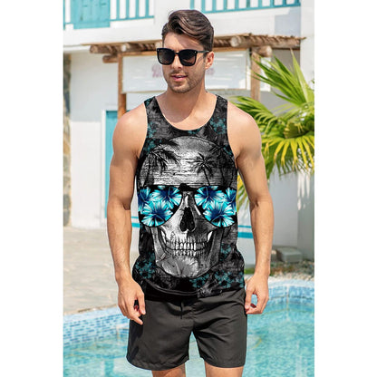 Sunglasses Skull Funny Tank Top