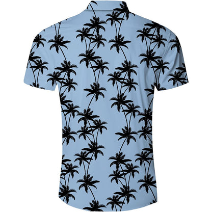 Light Blue Palm Tree Funny Hawaiian Shirt