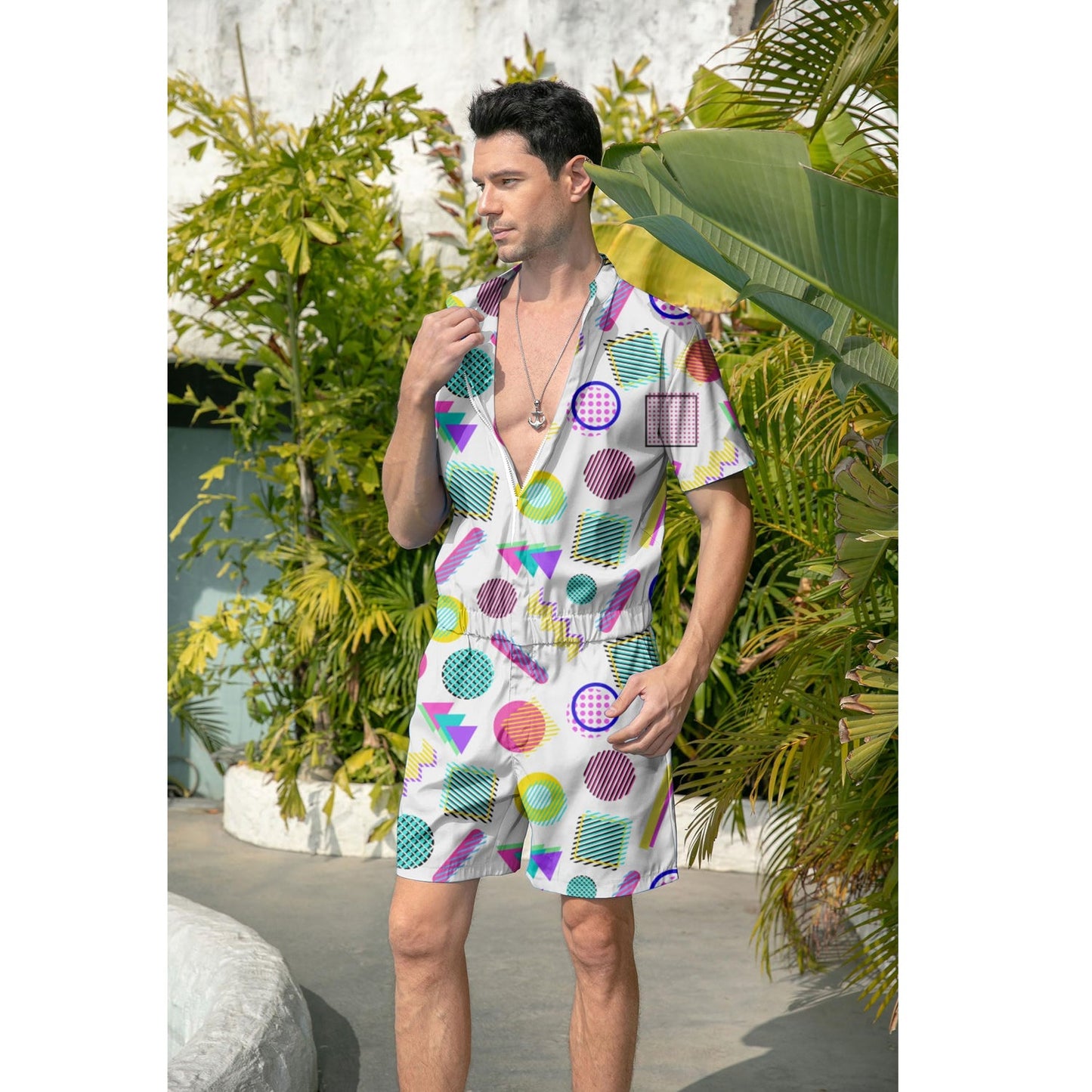 80s Style Funny Men Romper