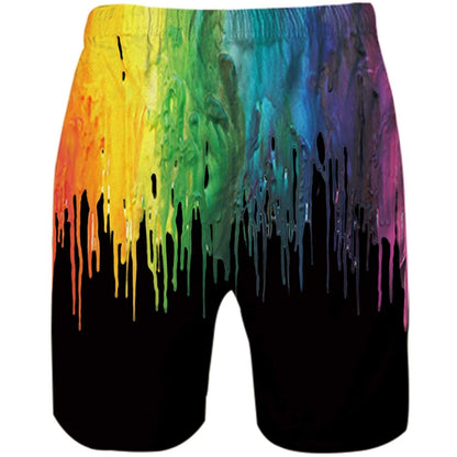 Black Paint Dripping Funny Swim Trunks