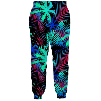Coconut Tree Bright Green Funny Sweatpants