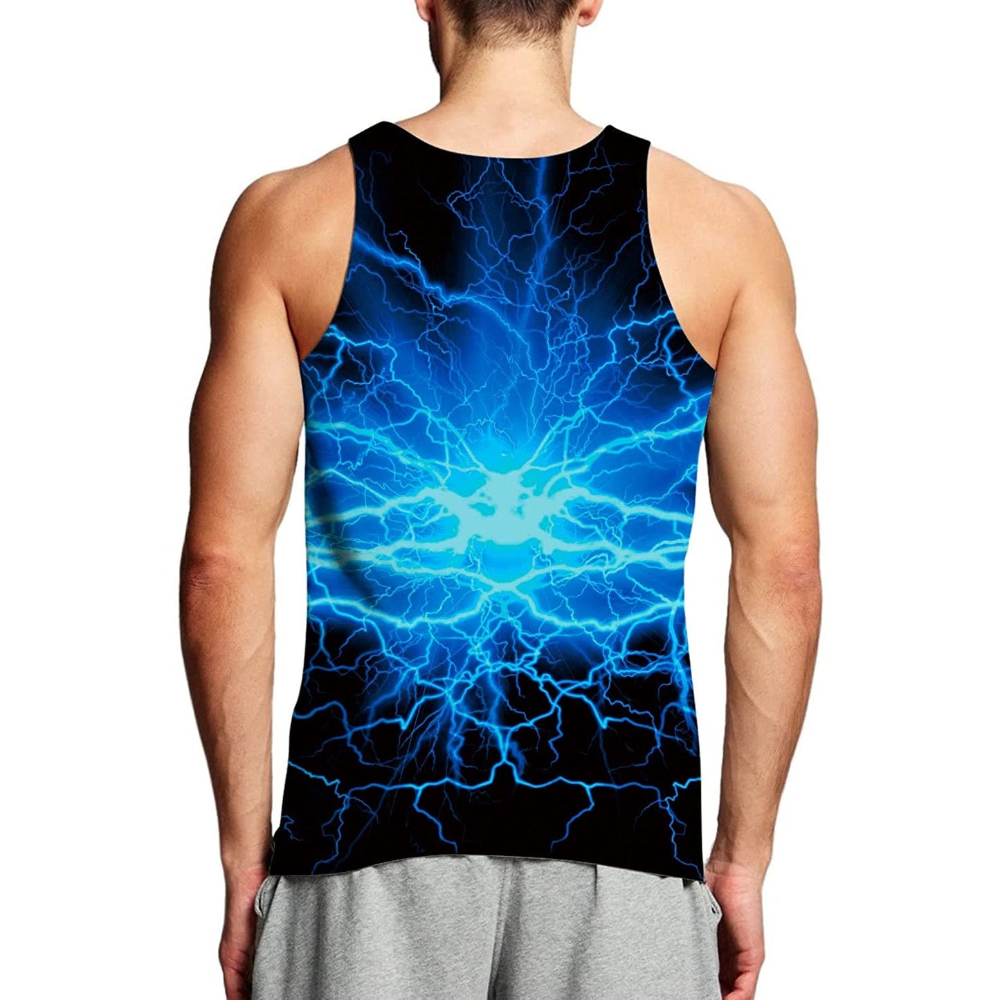 Blue Lightning Funny Tank Top