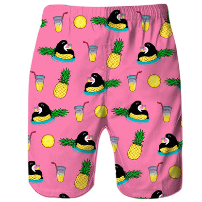 Whale Pineapple Pink Funny Board Shorts