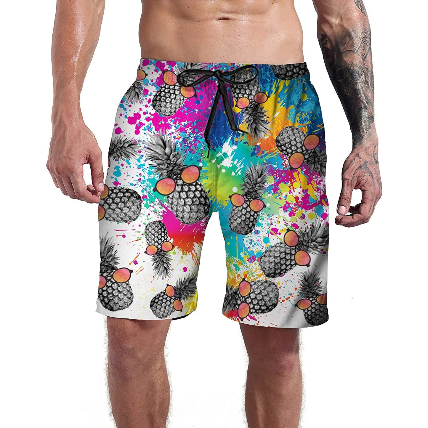 Sunglasses Pineapple Painting Funny Swim Trunks