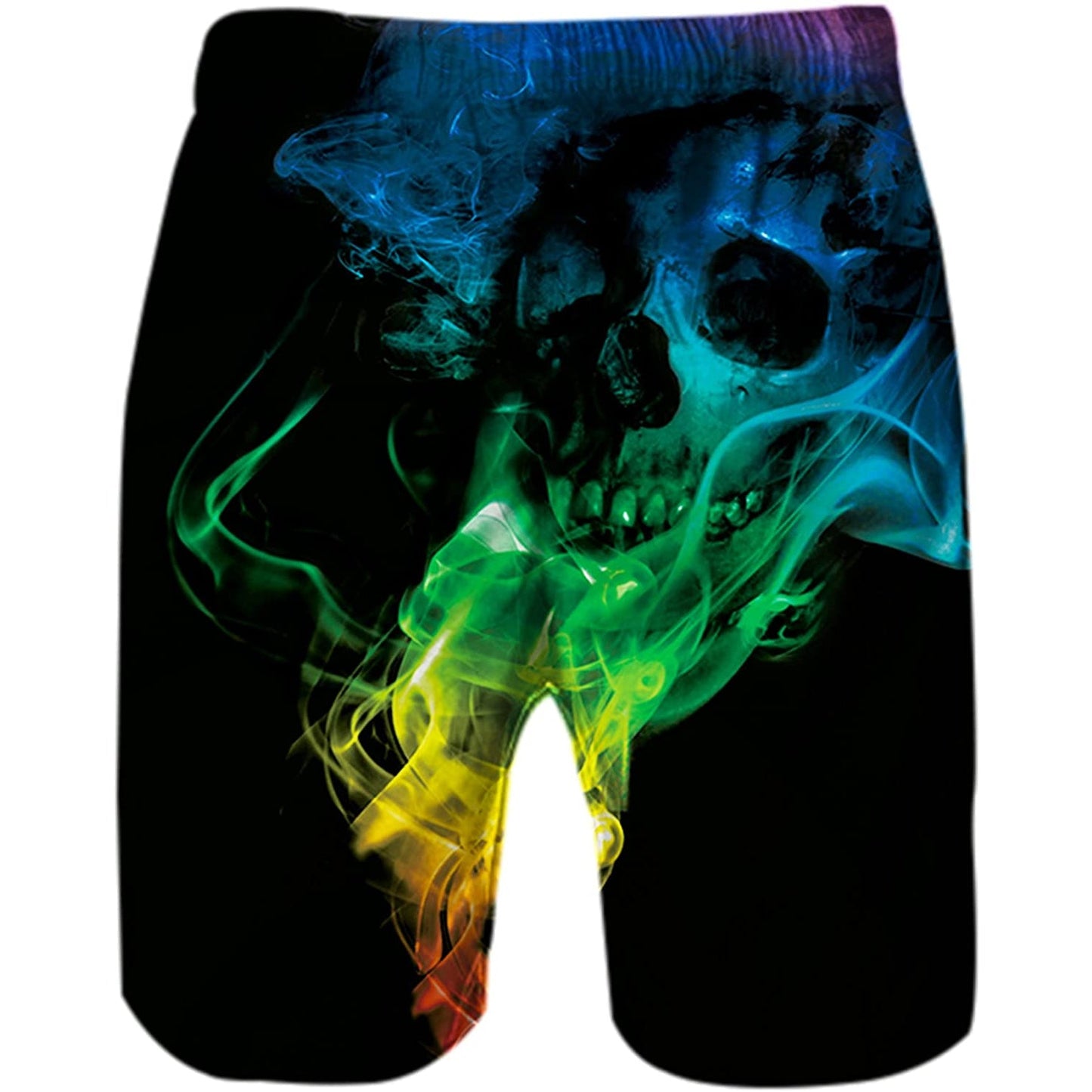 Colorful Smoke Skull Funny Swim Trunks