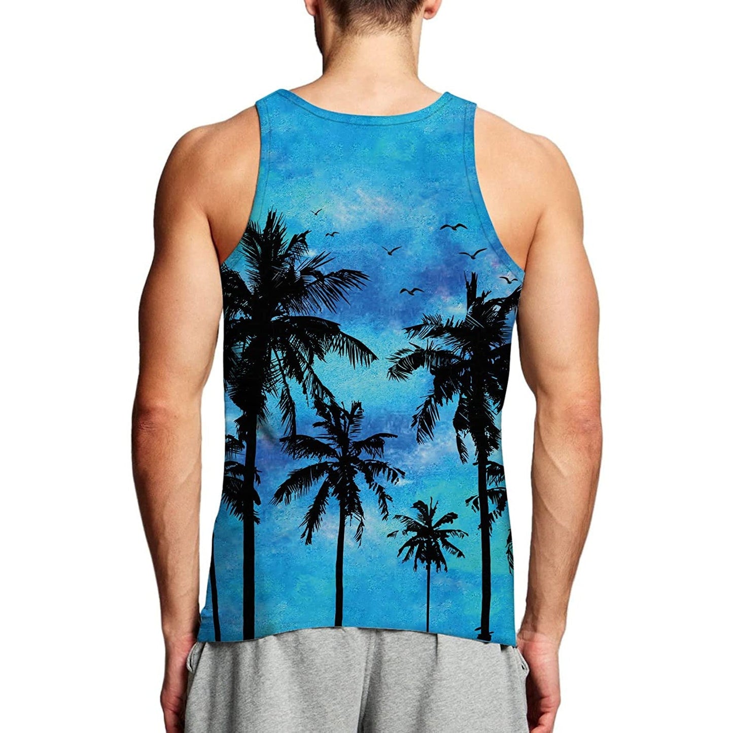 Coconut Tree Blue Funny Tank Top