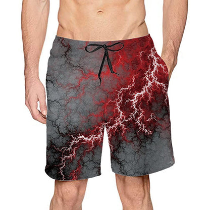 Red Lightning Funny Swim Trunks