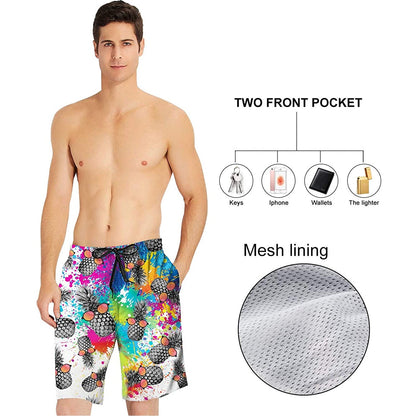 Sunglasses Pineapple Painting Funny Swim Trunks