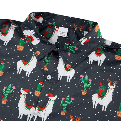 Alpaca Cactus Christmas Funny Hawaiian Shirt