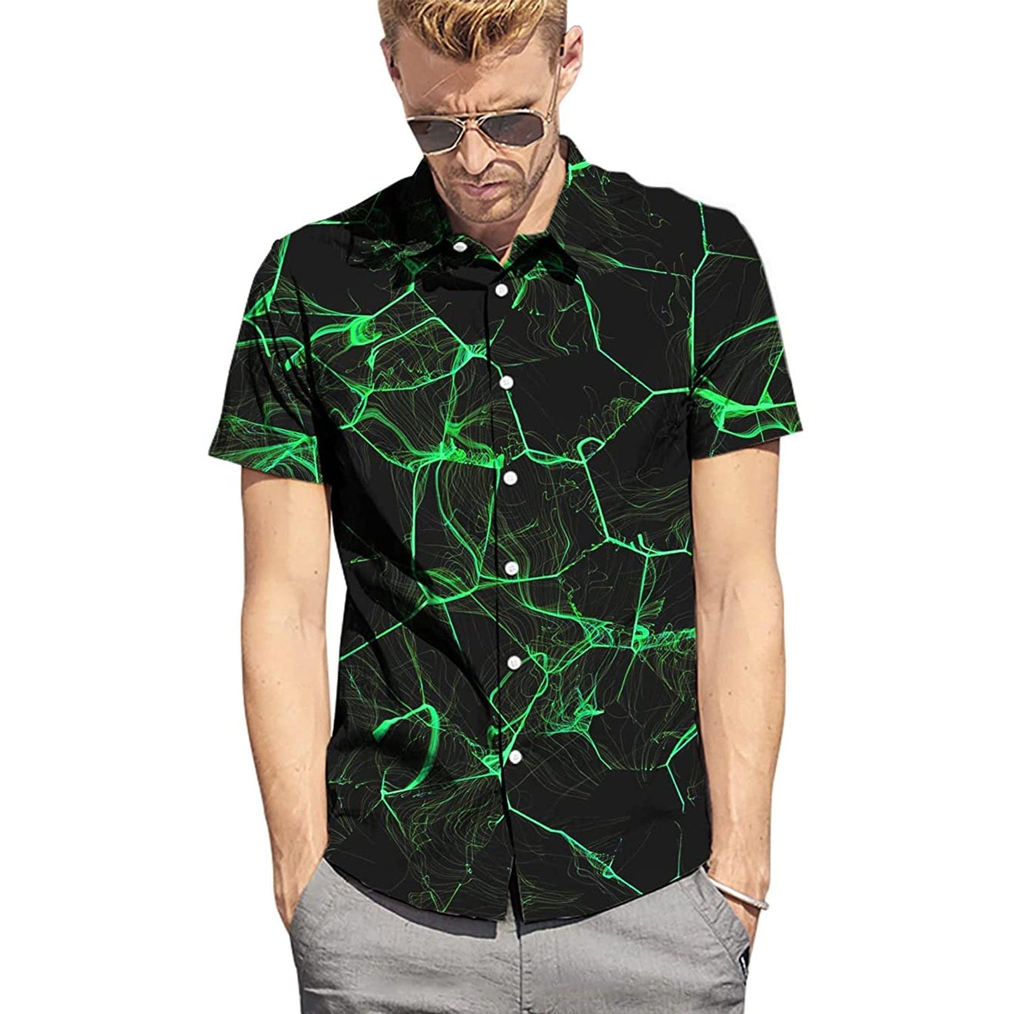 Green Smoke Funny Button Up Shirt