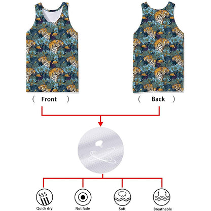 Leaves Tiger Funny Tank Top