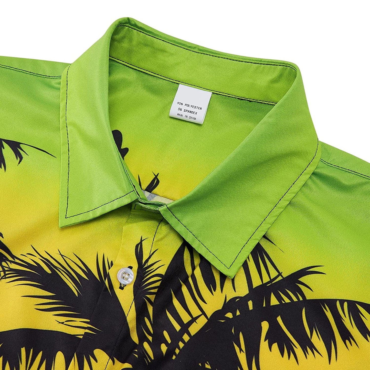 Yellow Sunset Palm Tree Funny Button Up Shirt