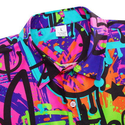 80s Colorful Graffiti Funny Hawaiian Shirt