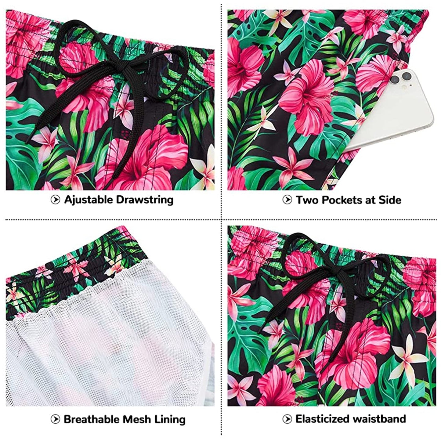 Flowers Funny Swim Trunks