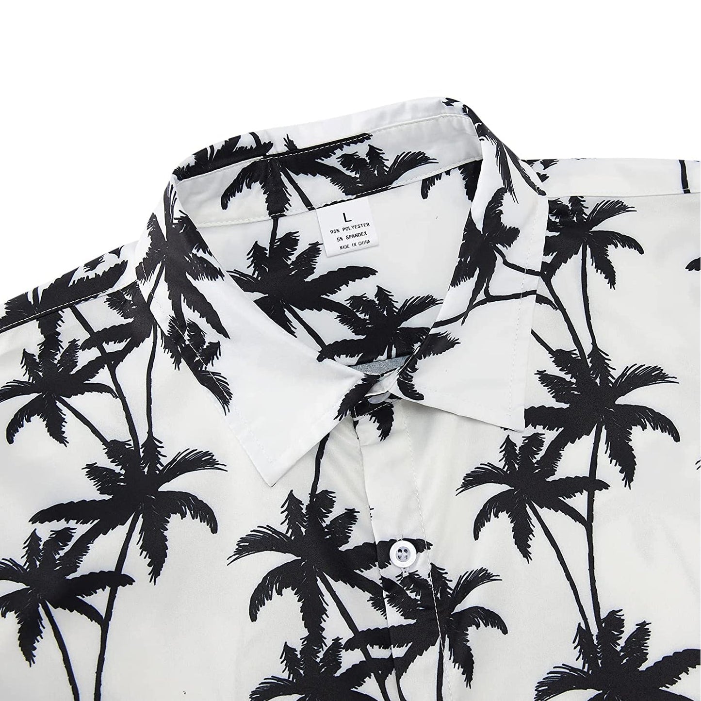 White Palm Tree Funny Button Up Shirt