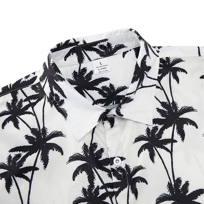 White Palm Tree Funny Button Up Shirt