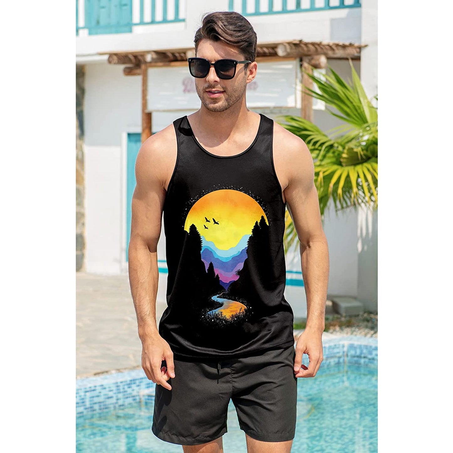 Forest Sunset Funny Tank Top