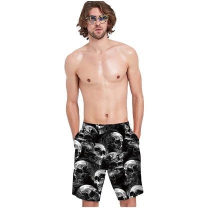 Smoke Skull Funny Swim Trunks