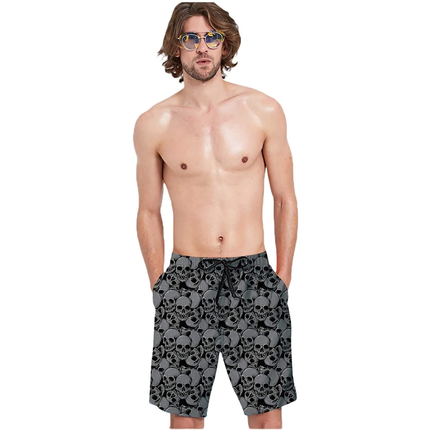 Scary Skull Funny Swim Trunks