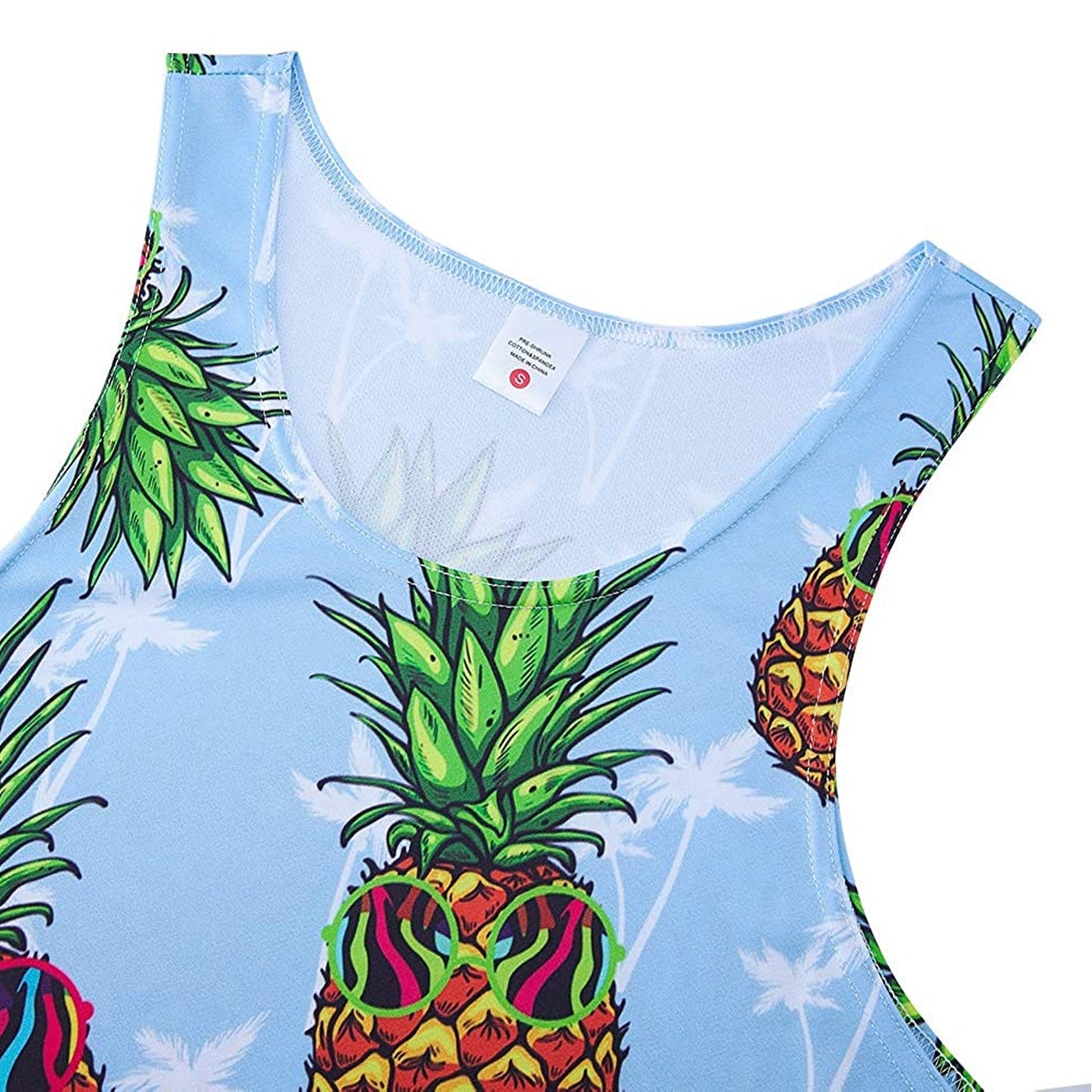 Palm Tree Pineapple Blue Funny Tank Top