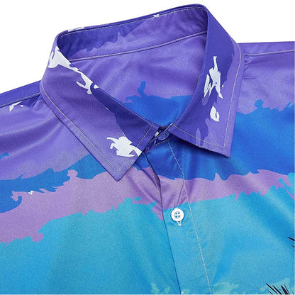 Colorful Palm Tree Funny Button Up Shirt