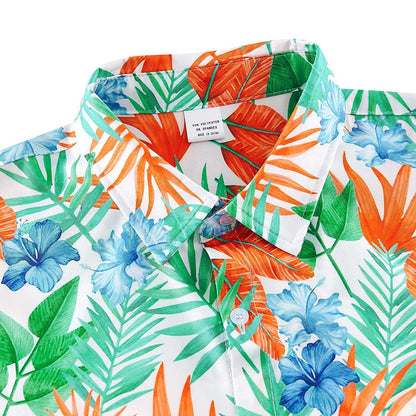 Orange Tropical Leaf Funny Hawaiian Shirt