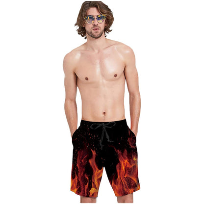 Flame Burning Funny Swim Trunks