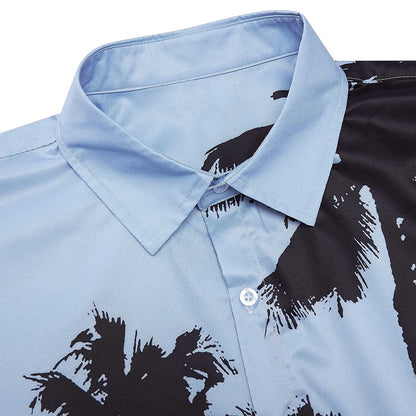 Light Blue Palm Tree Funny Hawaiian Shirt