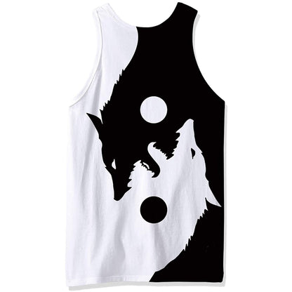 Yin Yang Wolf Funny Tank Top
