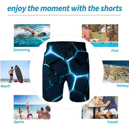 Navy Blue Crack Funny Swim Trunks
