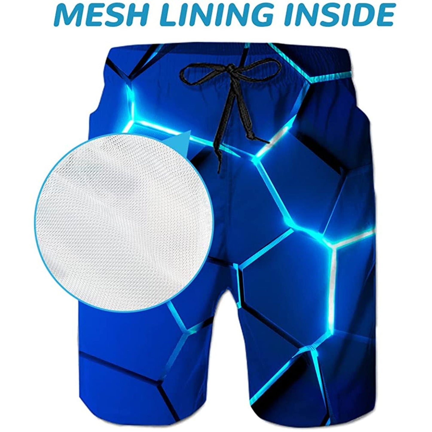 Blue Crack Funny Swim Trunks