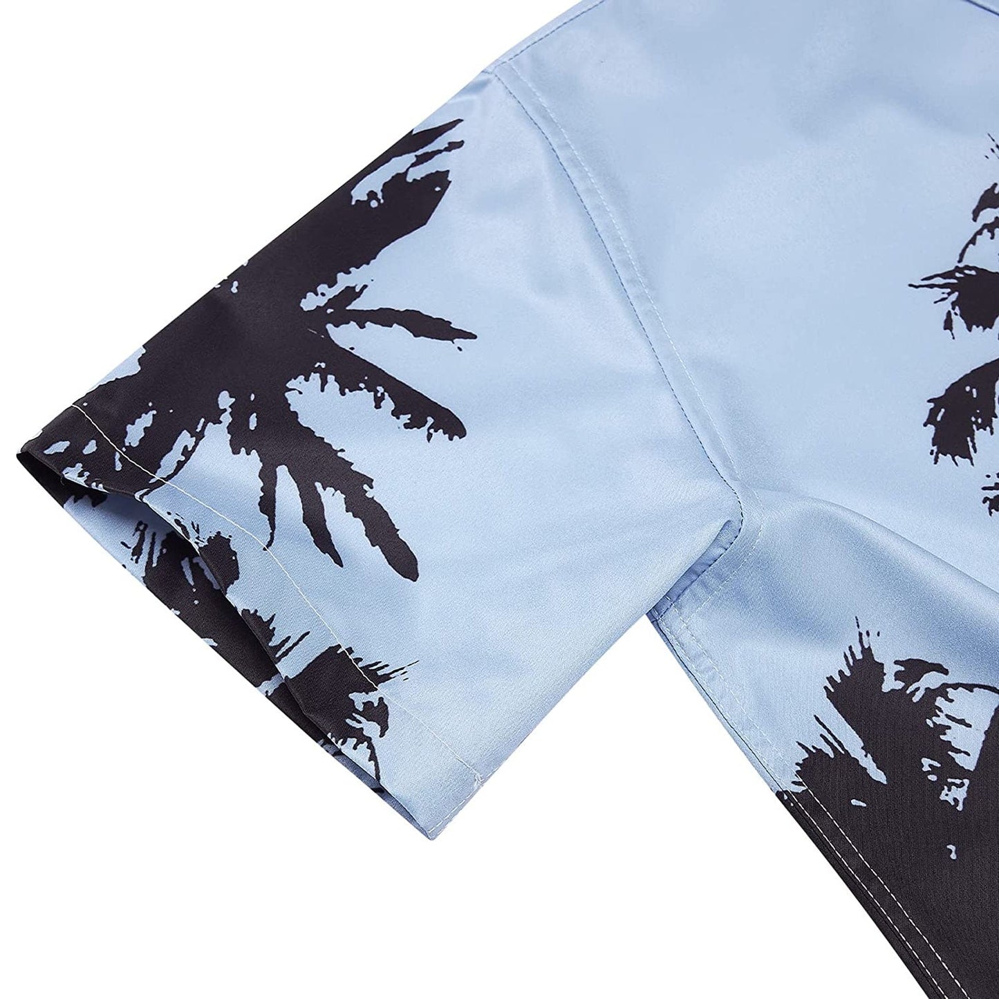Light Blue Palm Tree Funny Hawaiian Shirt
