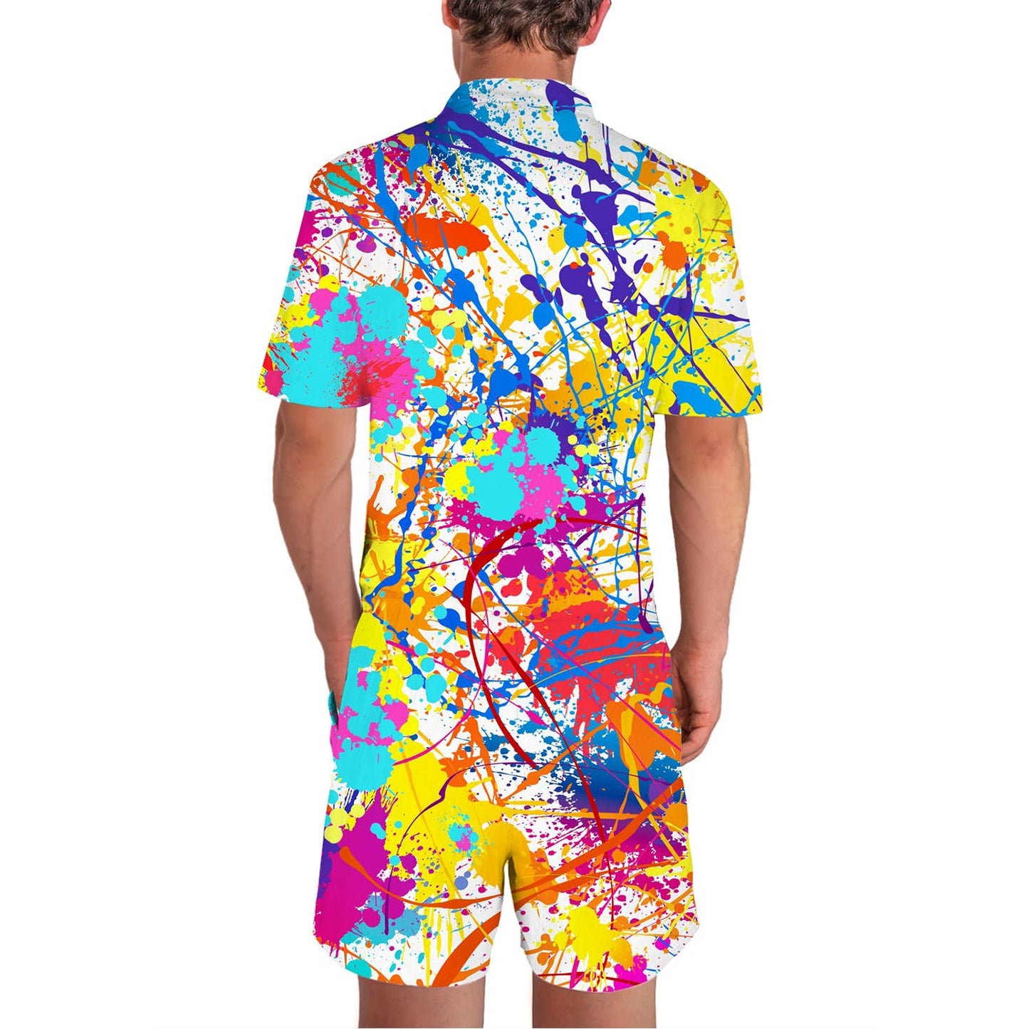Paint Splatter Funny Male Romper