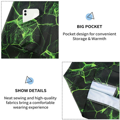 Green Flame Zip Hoodie