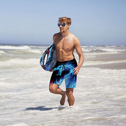 Ice Blue Dragon Funny Swim Trunks